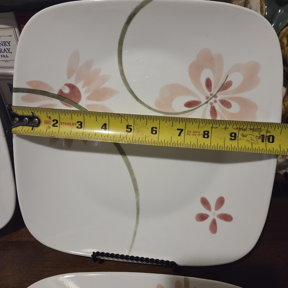 Corelle Floral Square Dinnerware Set - Pink and Green - Picture 7 of 8